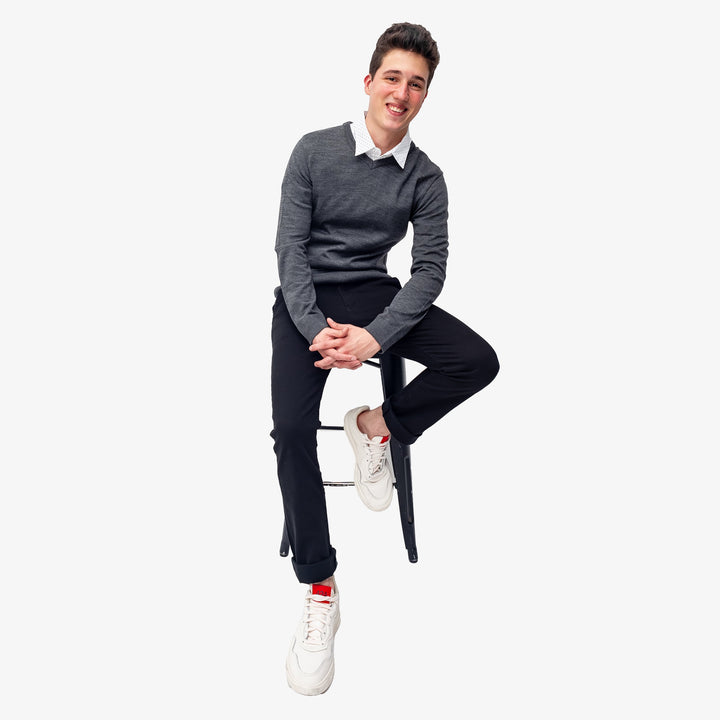 Pantalón de gabardina skinny - negro