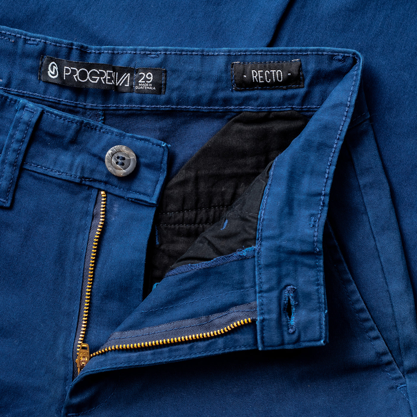 Pantalón de gabardina recto -Azul claro