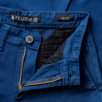 Pantalón de gabardina recto -Azul claro