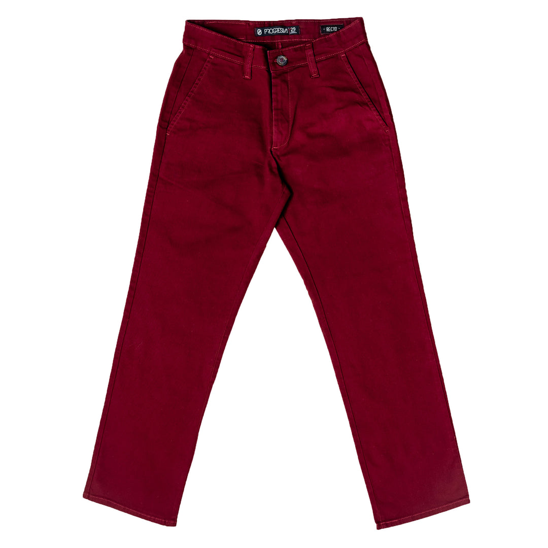 Pantalón de gabardina recto - rojo