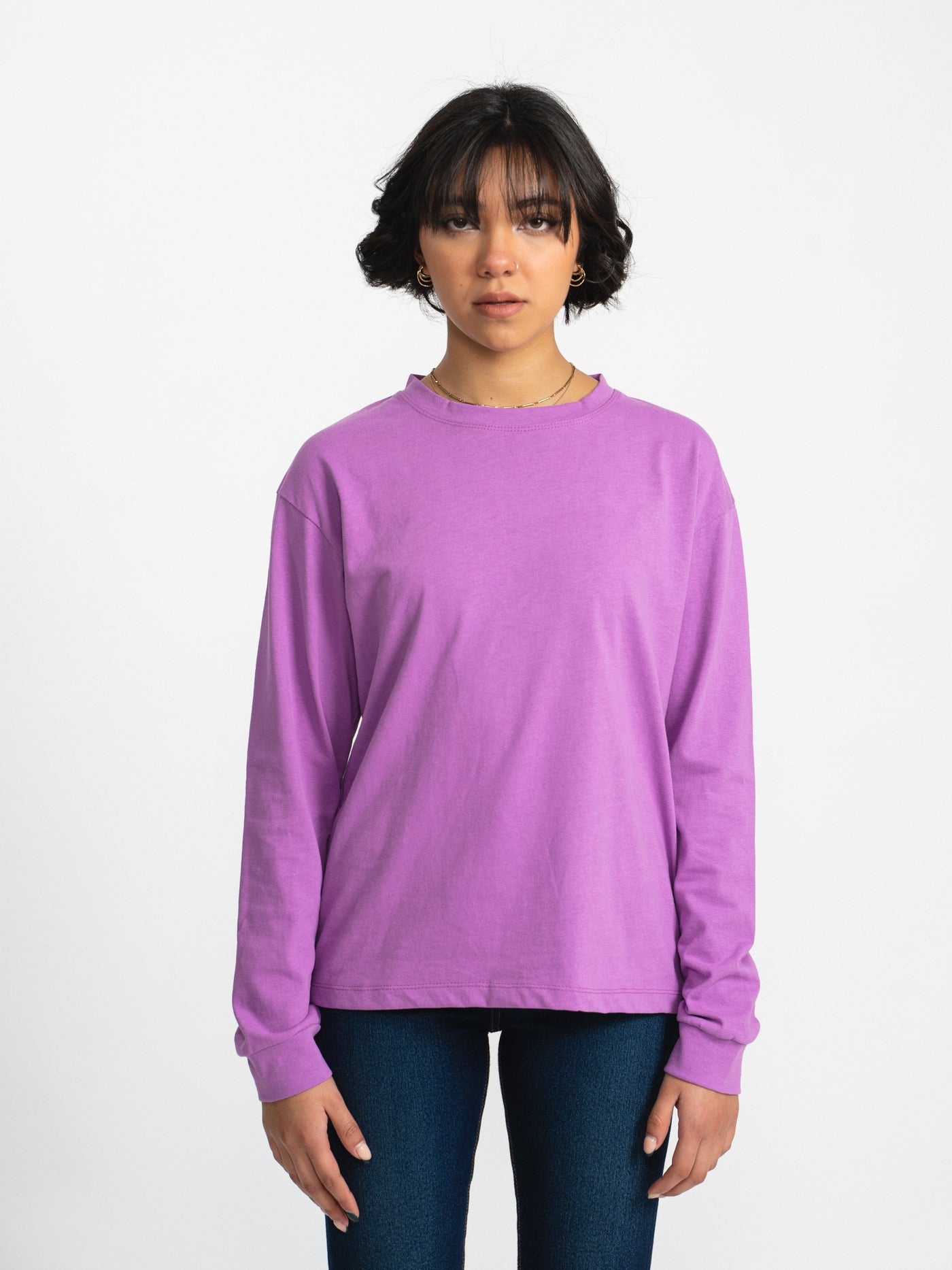 Tshirt básica manga larga - morado