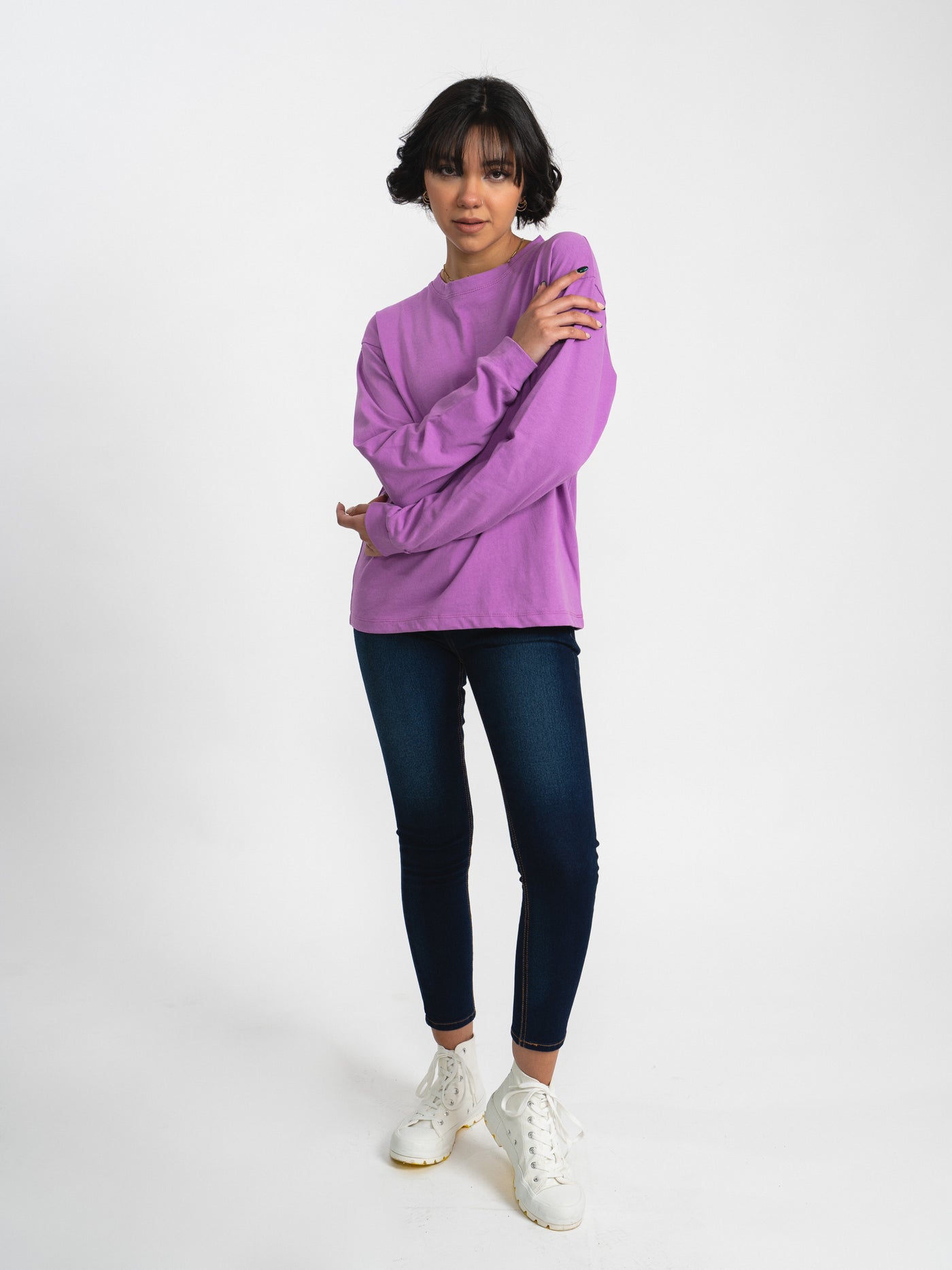 Tshirt básica manga larga - morado