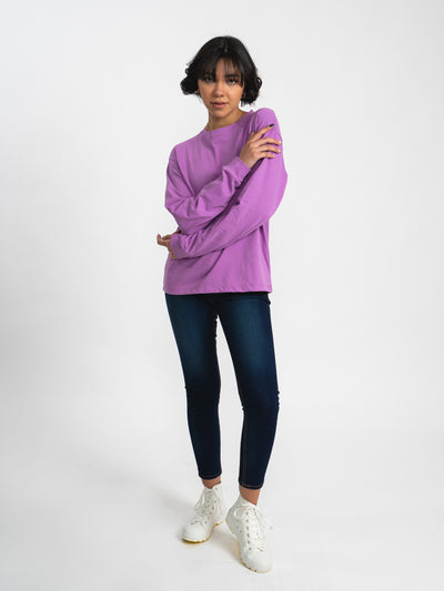 Tshirt básica manga larga - morado