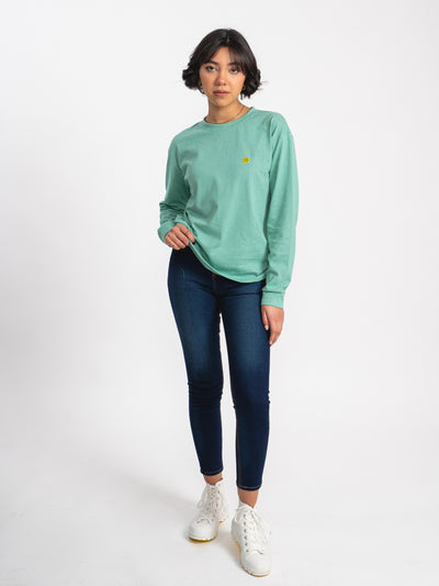 Tshirt básica manga larga - Verde happy face