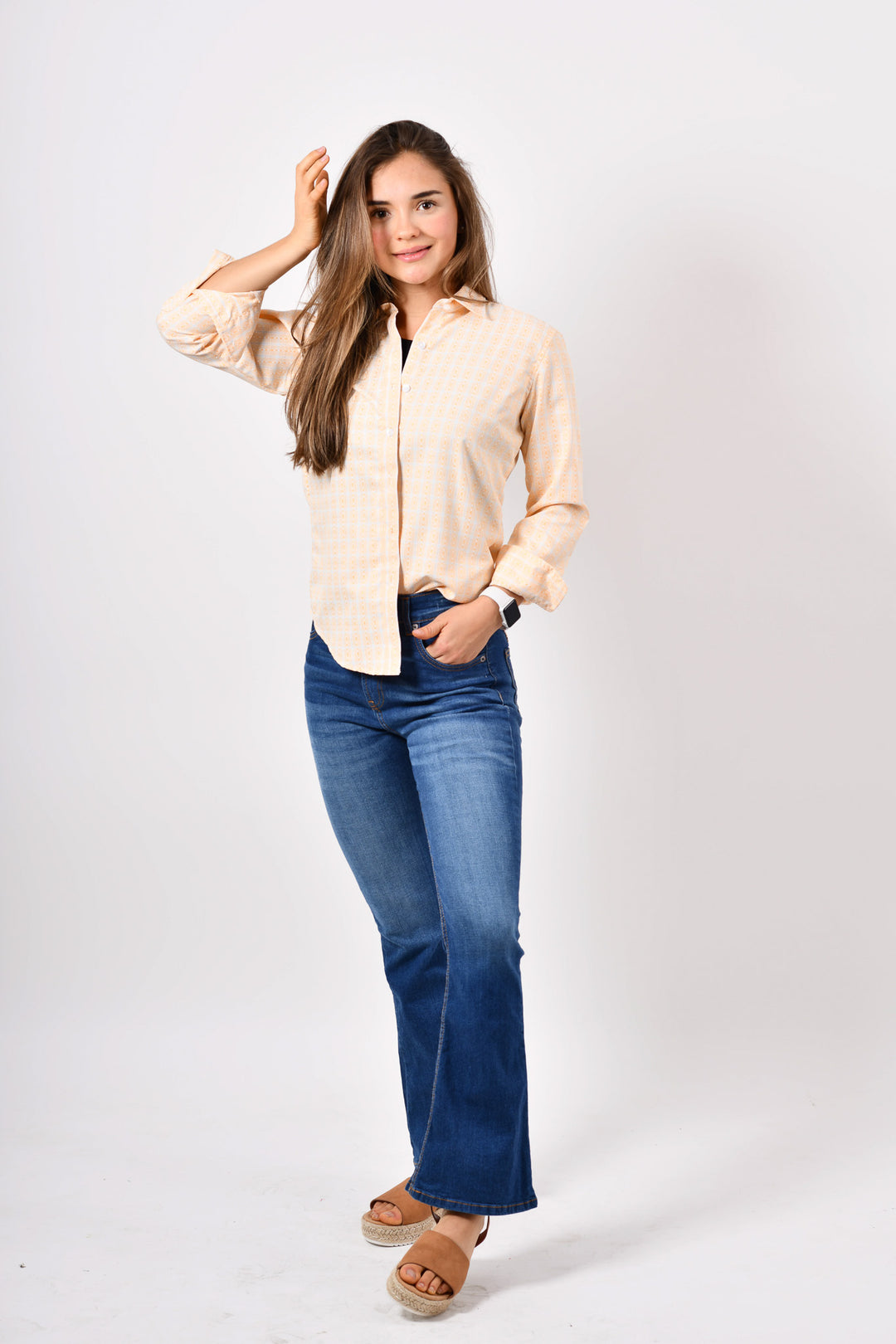 Blusa de botones cuello clásico