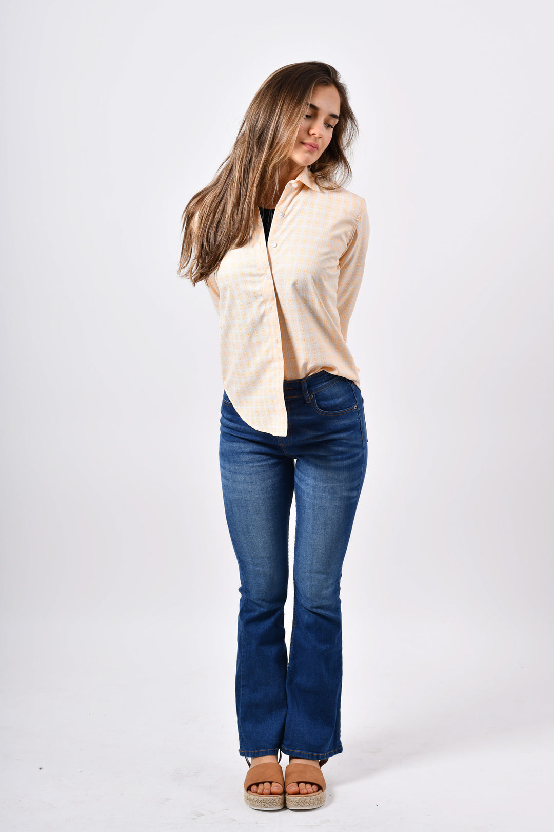 Blusa de botones cuello clásico