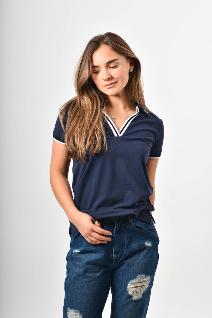 Blusa tipo polo de mujer