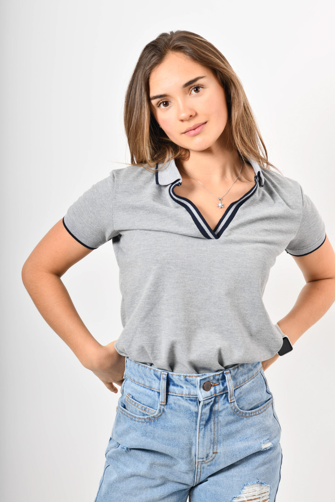 Blusa tipo polo de mujer