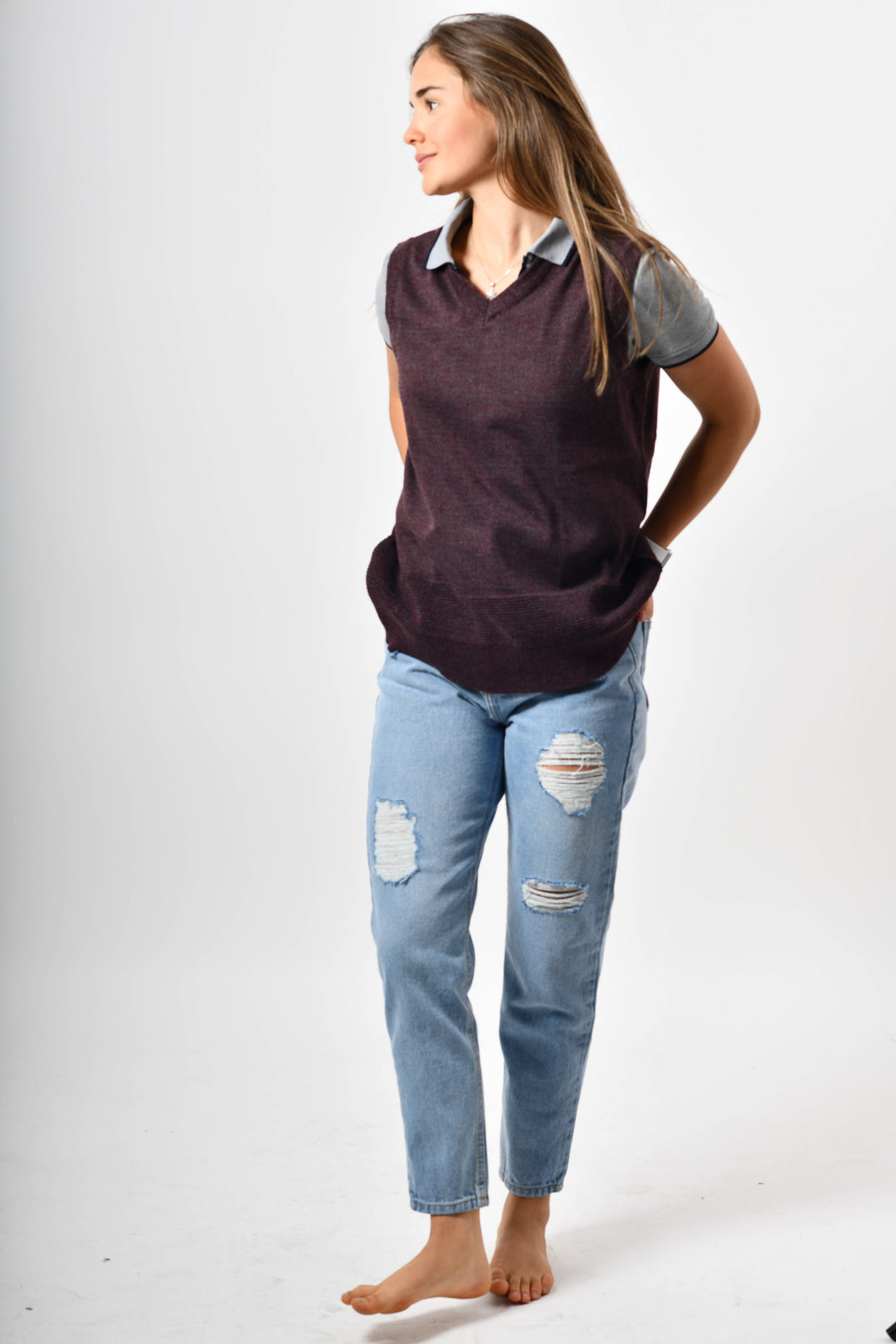 Blusa tipo polo de mujer