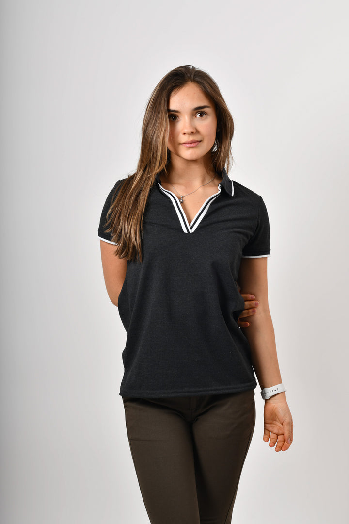 Blusa tipo polo de mujer
