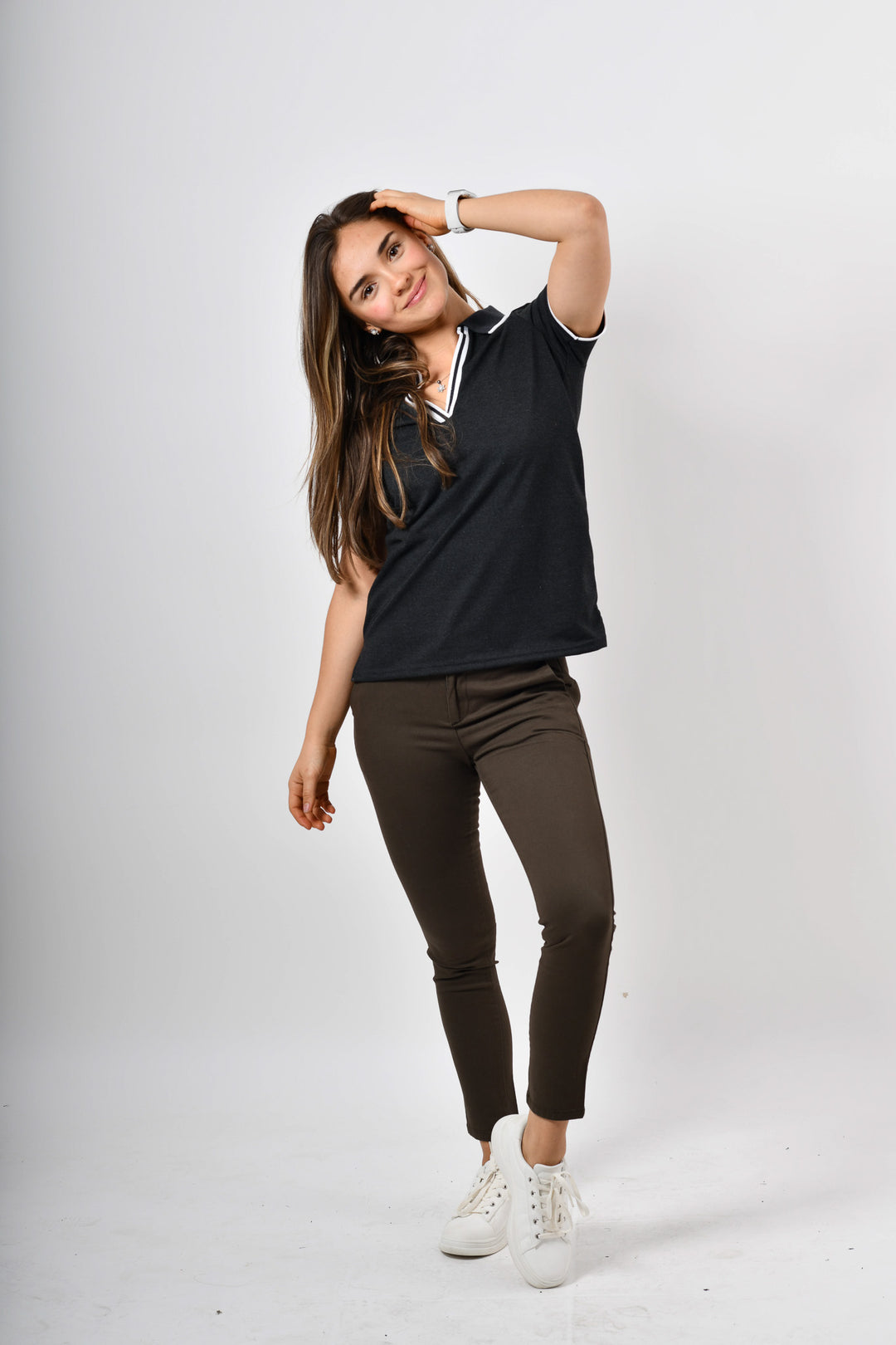 Blusa tipo polo de mujer