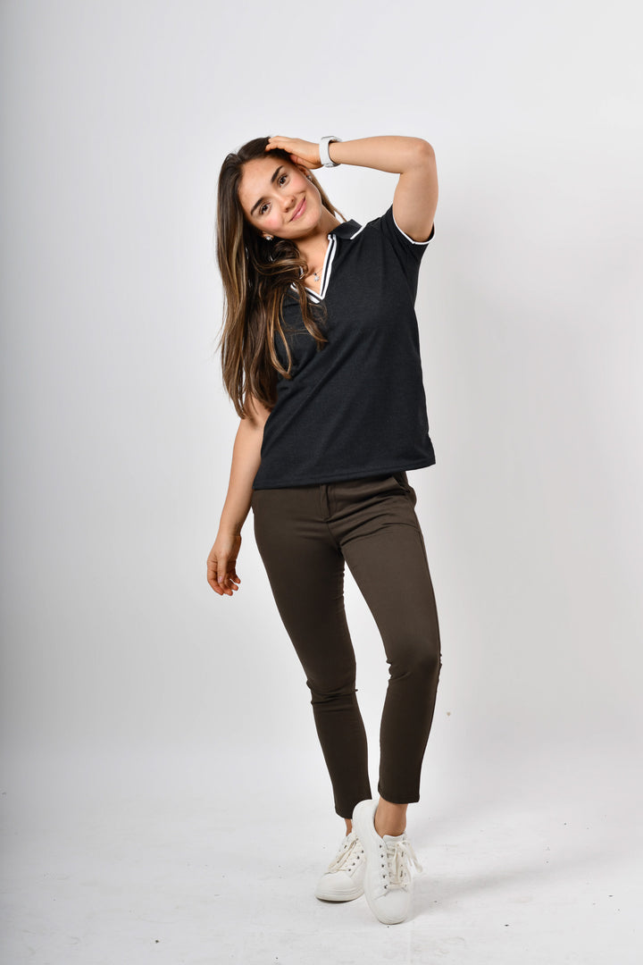 Blusa tipo polo de mujer