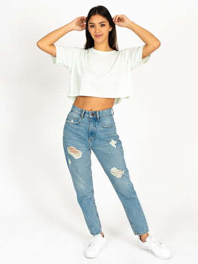 Crop tee - verde menta