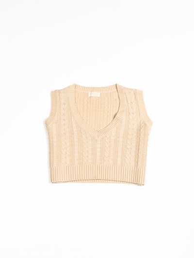 Chaleco tejido de mujer - beige