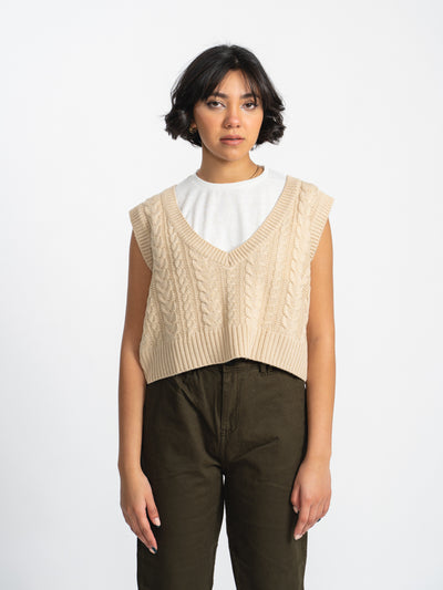 Chaleco tejido de mujer - beige
