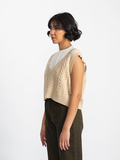 Chaleco tejido de mujer - beige