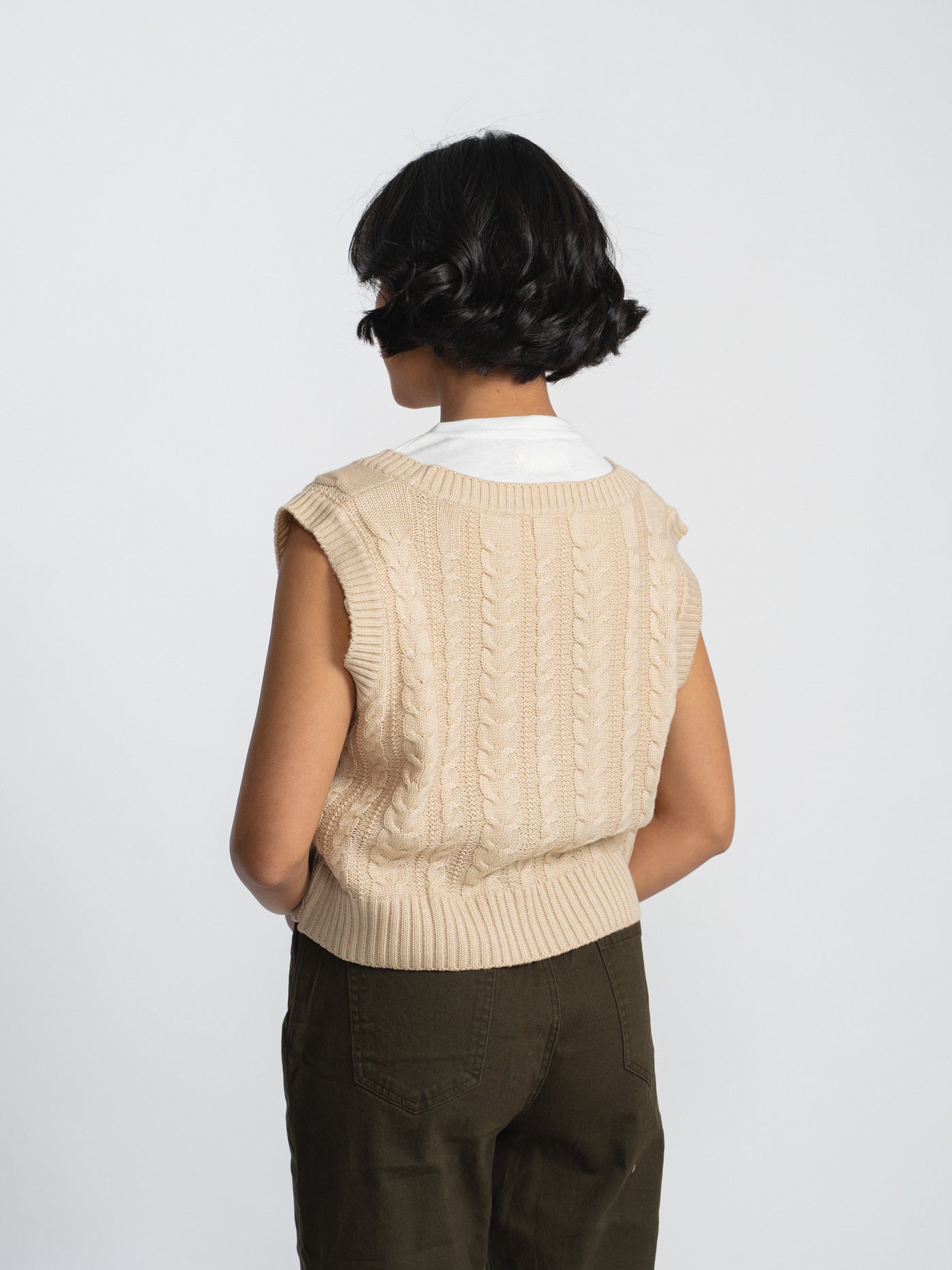 Chaleco tejido de mujer - beige