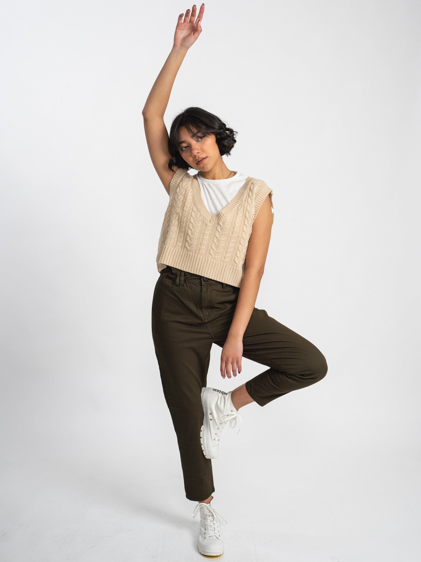Chaleco tejido de mujer - beige