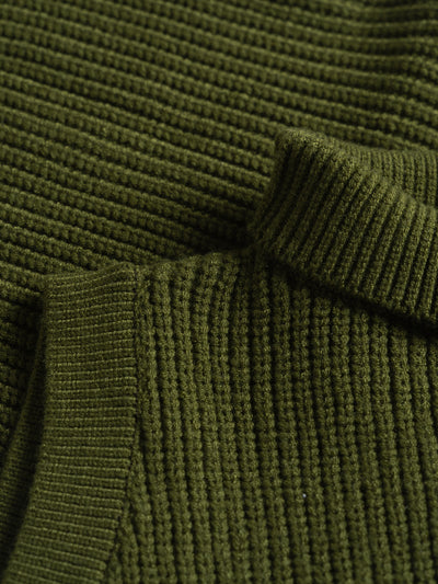 Chaleco tejido de mujer cuello tortuga - verde olivo