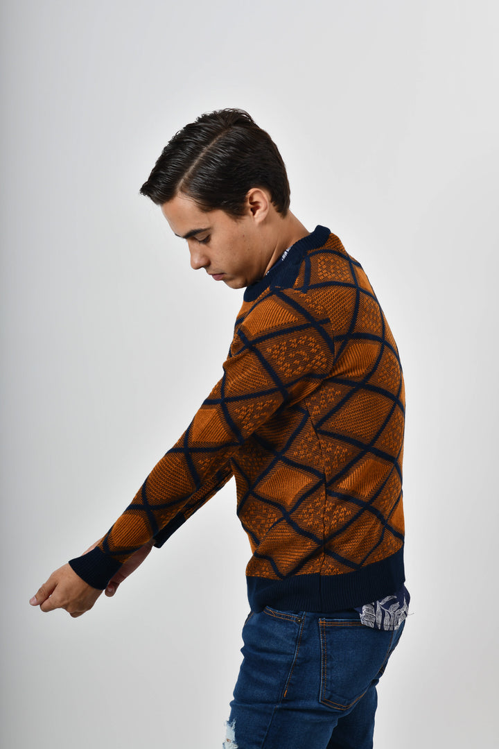 Suéter naranja - rombos