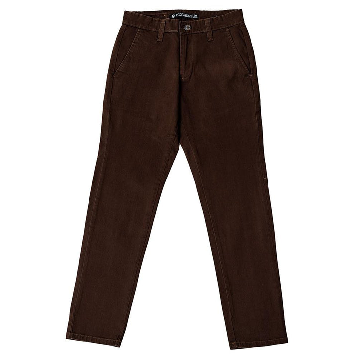 Pantalón  de gabardina skinny - café
