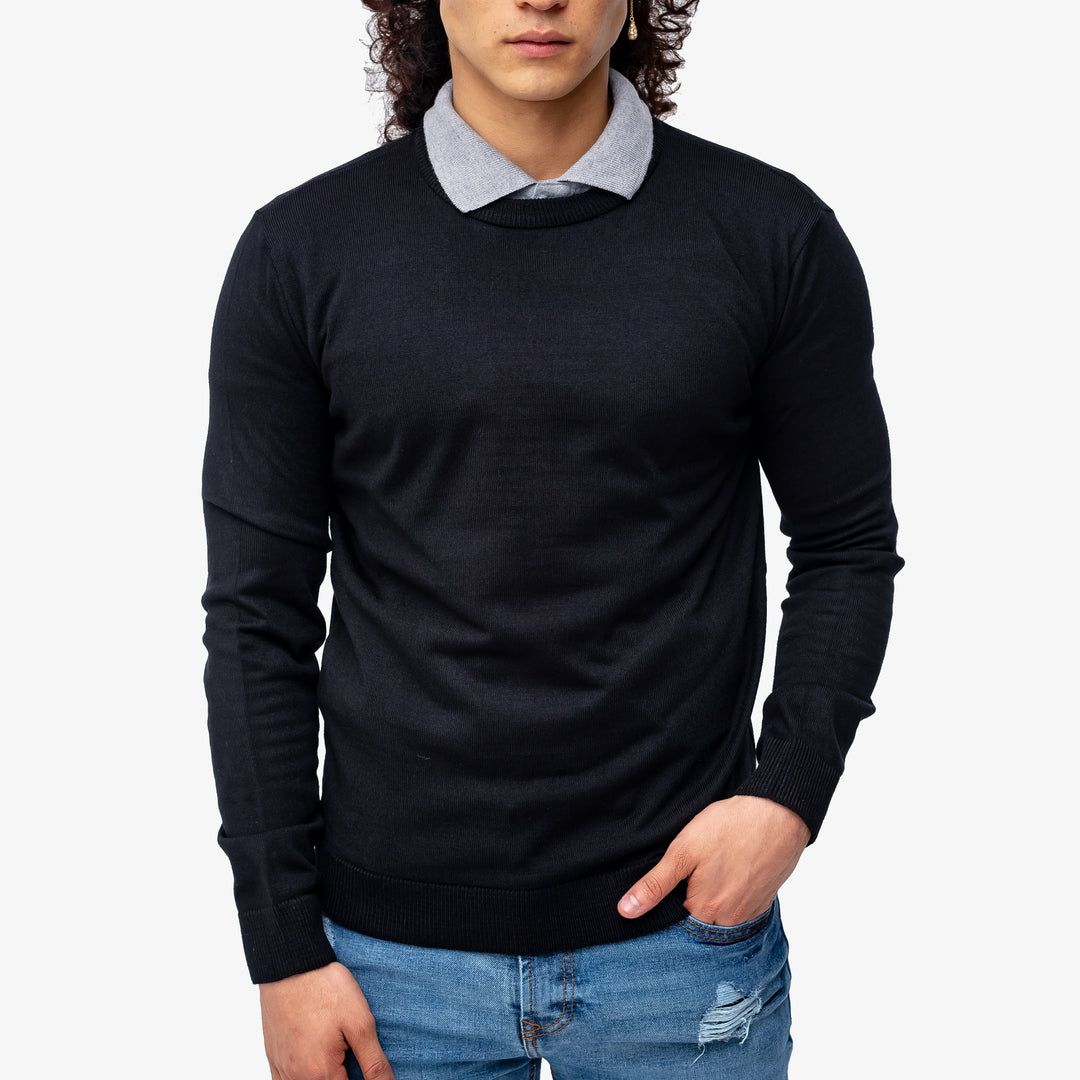 Suéter Negro - cuello redondo