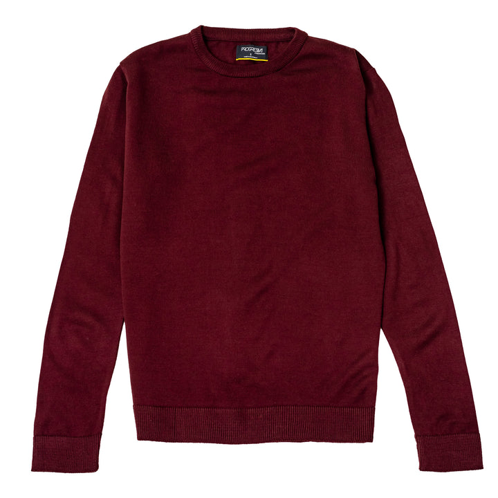 Suéter tejido - cuello redondo - corinto