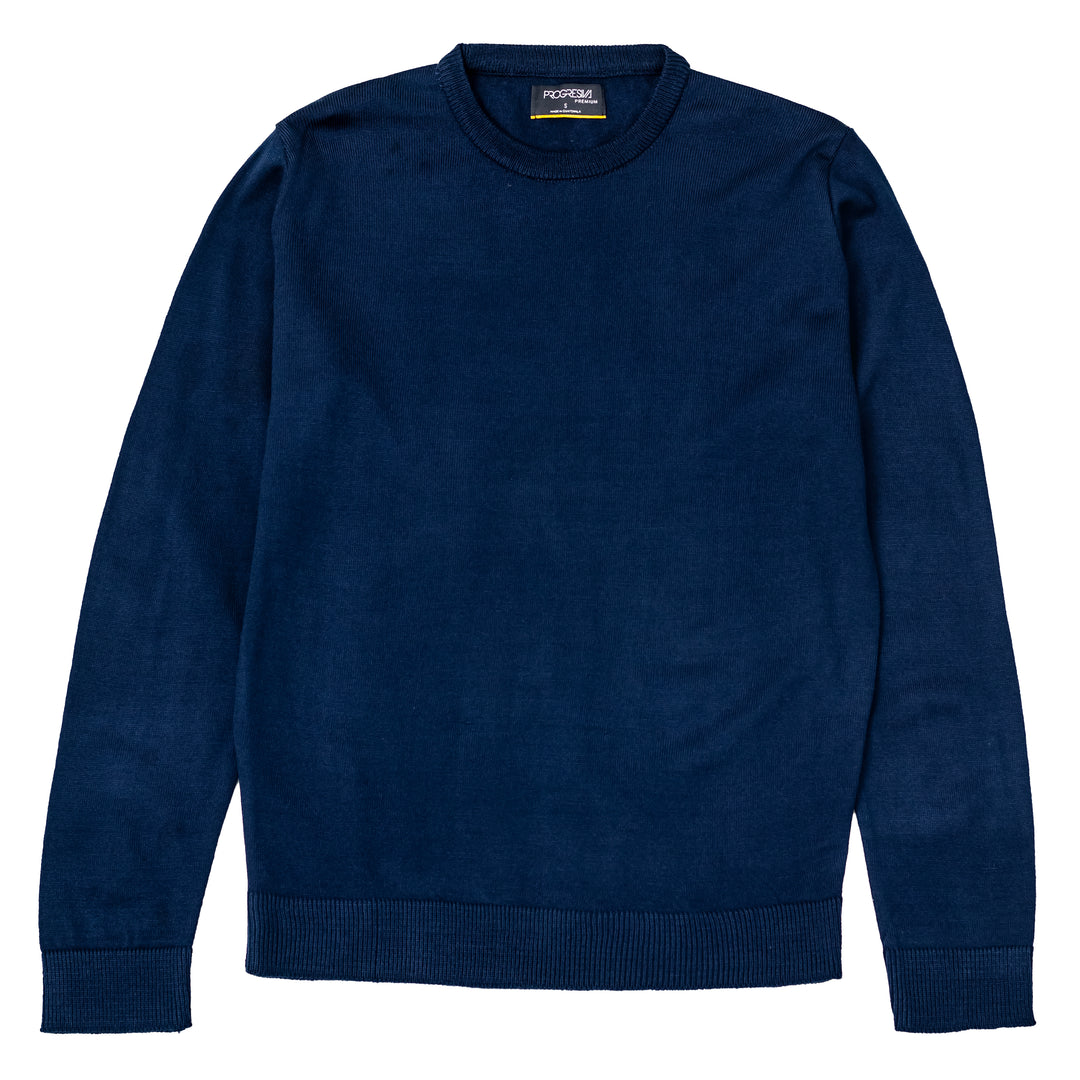 Suéter tejido - cuello redondo - azul marino