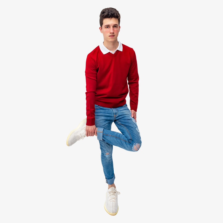 Suéter Rojo - cuello "V"