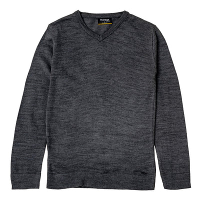 Suéter tejido - cuello V - gris oxford