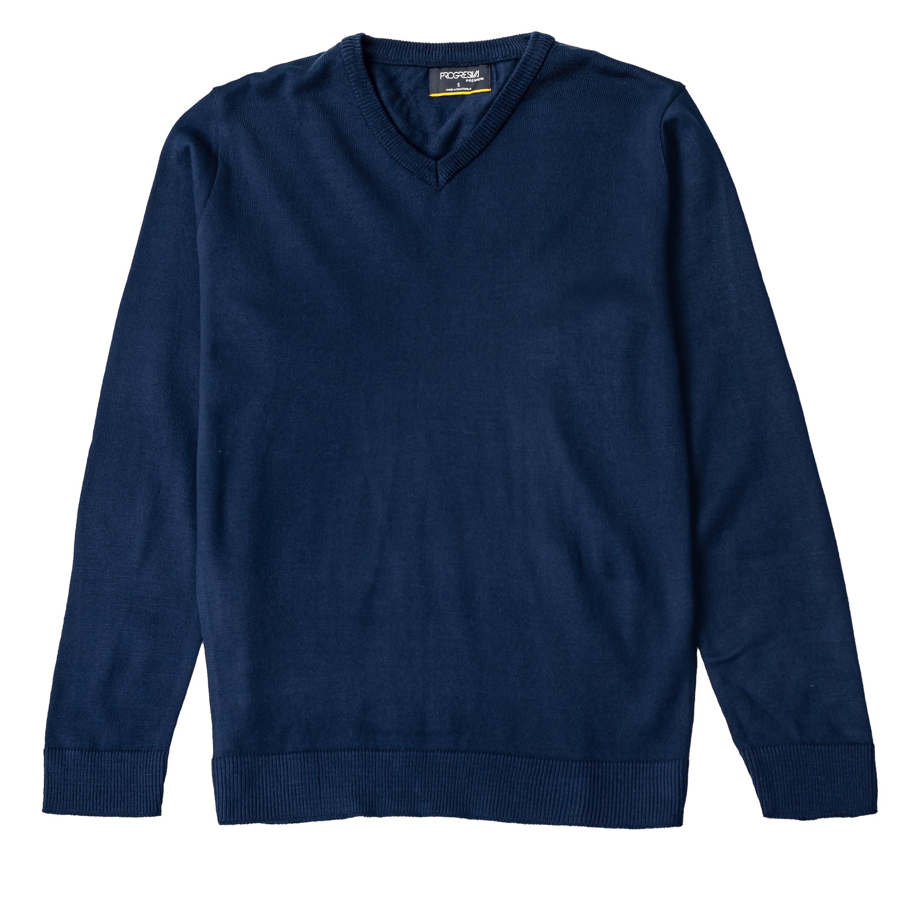 Sueter azul marino cuello v sale